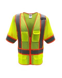 Sheffield SP-1242 Class 3 Safety Vest – Hi-Vis Yellow, Mesh, Reflective Tape, ANSI/ISEA Type R, Zipper Front, Lightweight Fit