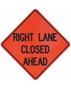 right lane closed ahead sign