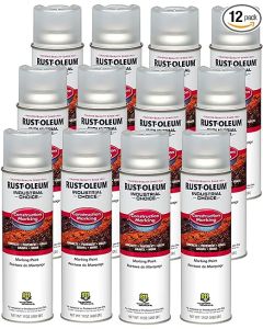 Rust-Oleum INDUSTRIAL CHOICE M1400 Water-Based Construction Marking Paint, Clear 17 oz Pack of 12