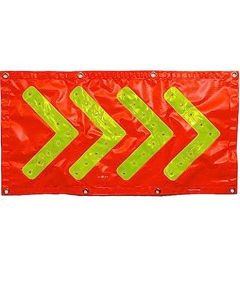 Foxfire Lighted Orange Arrow Banner for Construction 32.0" W x 18.0"H, - FAB-O