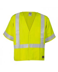 Kishigo FR Class 3 Economy Vest. Hook & loop front closure .Lime   NFPA 7 - F498-2X