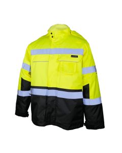 Kishigo, Hi-Vis Premium Black Series Parka Class 3 Lime ,3XL - JS140-3XL