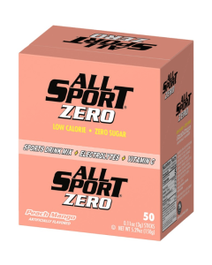 All Sport Powder Hydration Sticks | Zero Calorie | Performance Electrolyte Drink Mix | Sugar Free | 2x Potassium | Peach Mango | 3 grams (50 Count)