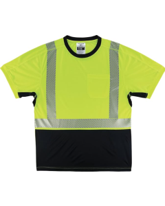 Ergodyne Standard Reflective Safety T-Shirt, High Visibility Lightweight Performance Fabric, Underarm Venting, Lime, Extra Large
