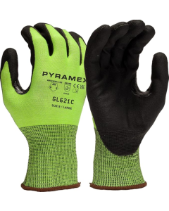 Pyramex GL621C Series 18 Gauge PMXTECK HPPE Micro Foam Nitrile Touchscreen Safety Gloves ANSI Cut 5 - 2X