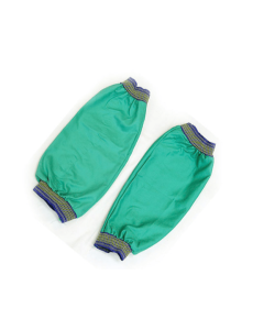18" Green FR Cotton and Blue-Gold Elastic Welding Sleeve (Pair) - 593-GR-AA