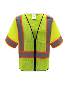 Sheffield SP-1565 Class 3 Safety Vest – Hi-Vis Yellow, Reflective Tape, Zipper Front, Mesh Fabric, ANSI/ISEA Compliant Type R
