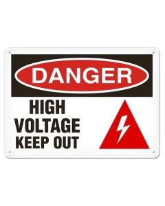 SIGN, 10" X 14" PL DANGER - HIGHVOLTAGE KEEP OUT - SS1110P