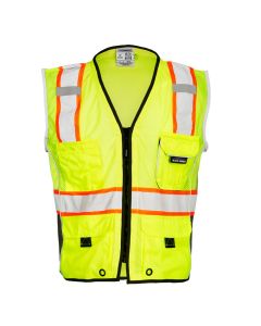 Kishigo 1513 Black Series Heavy Duty Safety Vest - Yellow/Lime