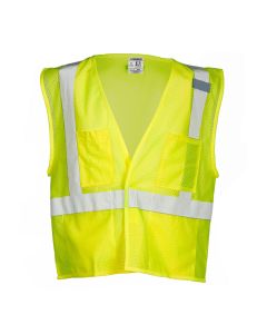 Kishigo 1083 Velcro Front 4-Pocket Safety Vest - Yellow/Lime