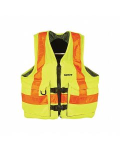 Hi-Vis Mesh Deluxe Life Vest Class 2, opening in back for "D" ring from harness Size Large NEW, 150800-410-040-15