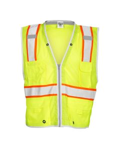 Hi-Vis Premium Brilliant Seres Heavy Duty Vest, Size XL.  Color: Lime - 1510-XL