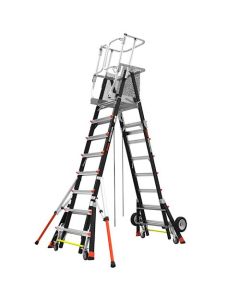 Adjustable Safety Cage Platform Ladder - 18515-243 [AVAILABLE FOR PICK UP ONLY: PLAINFIELD, IL]