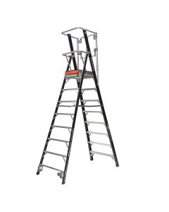 SAFETY CAGE, 8' Model - ANSI Type IAA - 375 lb Rated, Fiberglass Enclosed Platform at 8', comparable to 10' Stepladder Little Giant - 19608 [AVAILABLE FOR PICK UP ONLY: PLAINFIELD, IL]