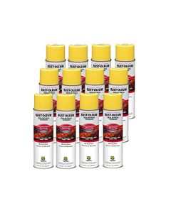 Rust-Oleum 264695-12PK Industrial Choice M1400 System Water-Based Construction Marking Paint, 17 oz, High Visibility Yellow, 12 Pack