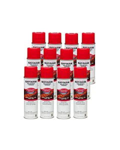 Rust-Oleum 264696-12PK Industrial Choice M1400 System Water-Based Construction Marking Paint, 17 oz, Safety Red, 12 Pack