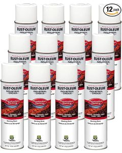 Rust-Oleum 264692-12PK Industrial Choice M1400 System Water-Based Construction Marking Paint, 17 oz, White, 12 Pack