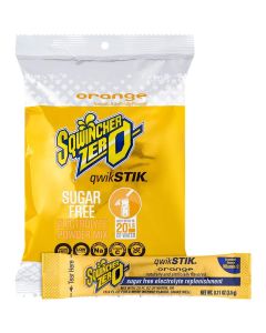 Sqwincher® .11 Ounce Orange Flavor Qwik Stik™ ZERO Powder, 50/pack - 159060100-OR