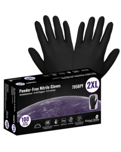 Black Nitrile 100 Disposable Gloves-M - 705BPF-M