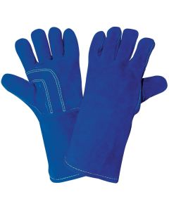 Premium Split Leather Welders Gloves. Color Blue (Sold by Pair) - 1200KB-L	