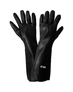 Economy PVC 618R chemical handling supported glove on interlock liner  - 618R	