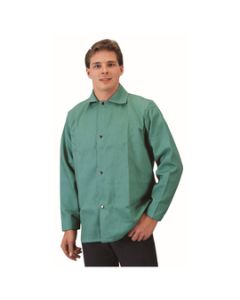 Radnor® SMALL Green Cotton Flame Resistant Jacket With Snap Front Clos - RAD64054960