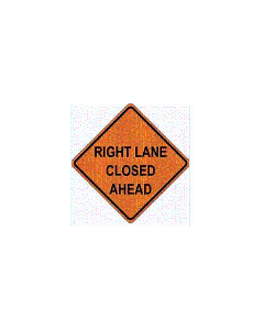 right lane closed ahead sign