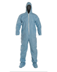 Dupont Tempro ProShield 6 SFR Coveralls, w/Respirator Fit Hood, Elastic Wrists and Attached Socks- TM122SBU-MD