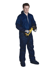 Radnor Blue Disposable coveralls. Polypropylene front zipper, attached - 64055232