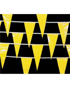 Mutual Industries OSHA Perimeter Pennant Flags, Yellow, 12X18X105 ft., - 15903-YEL