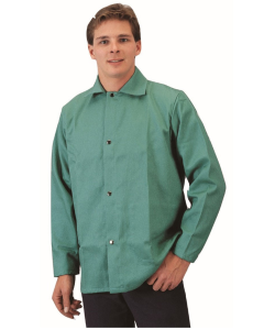 Radnor® 2XL Green Cotton Flame Resistant Jacket With Snap Front Closure - RAD64054964