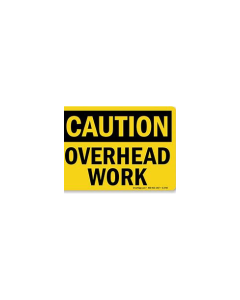SIGN, CONE TOPPER PLASTIC 10X14 "CAUTION OVERHEAD WORK" YEL/BLK 1014-CAD-COW
