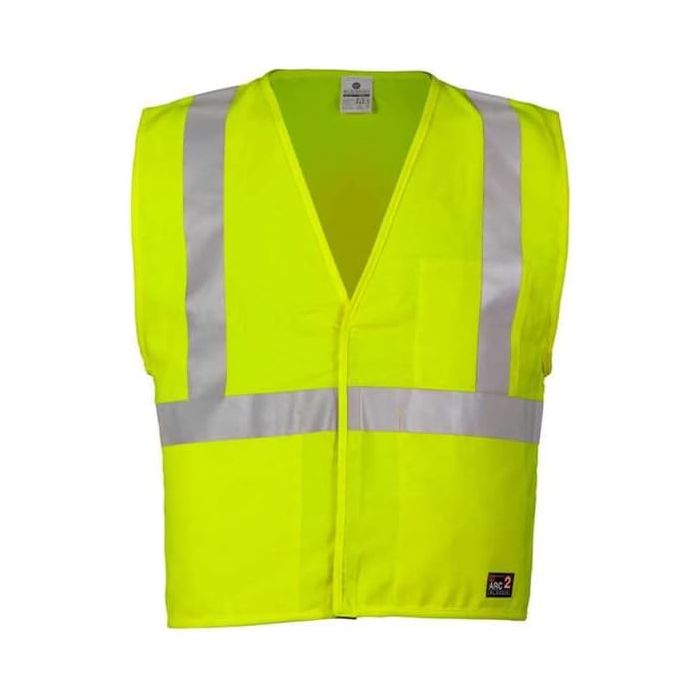 Hi-Vis FR Work Vest, Modacrylic, Hook & Loop