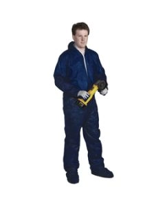 blue disposable coveralls