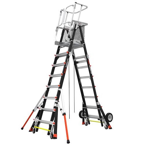 Adjustable Safety Cage Platform Ladder - Sheffield Supply